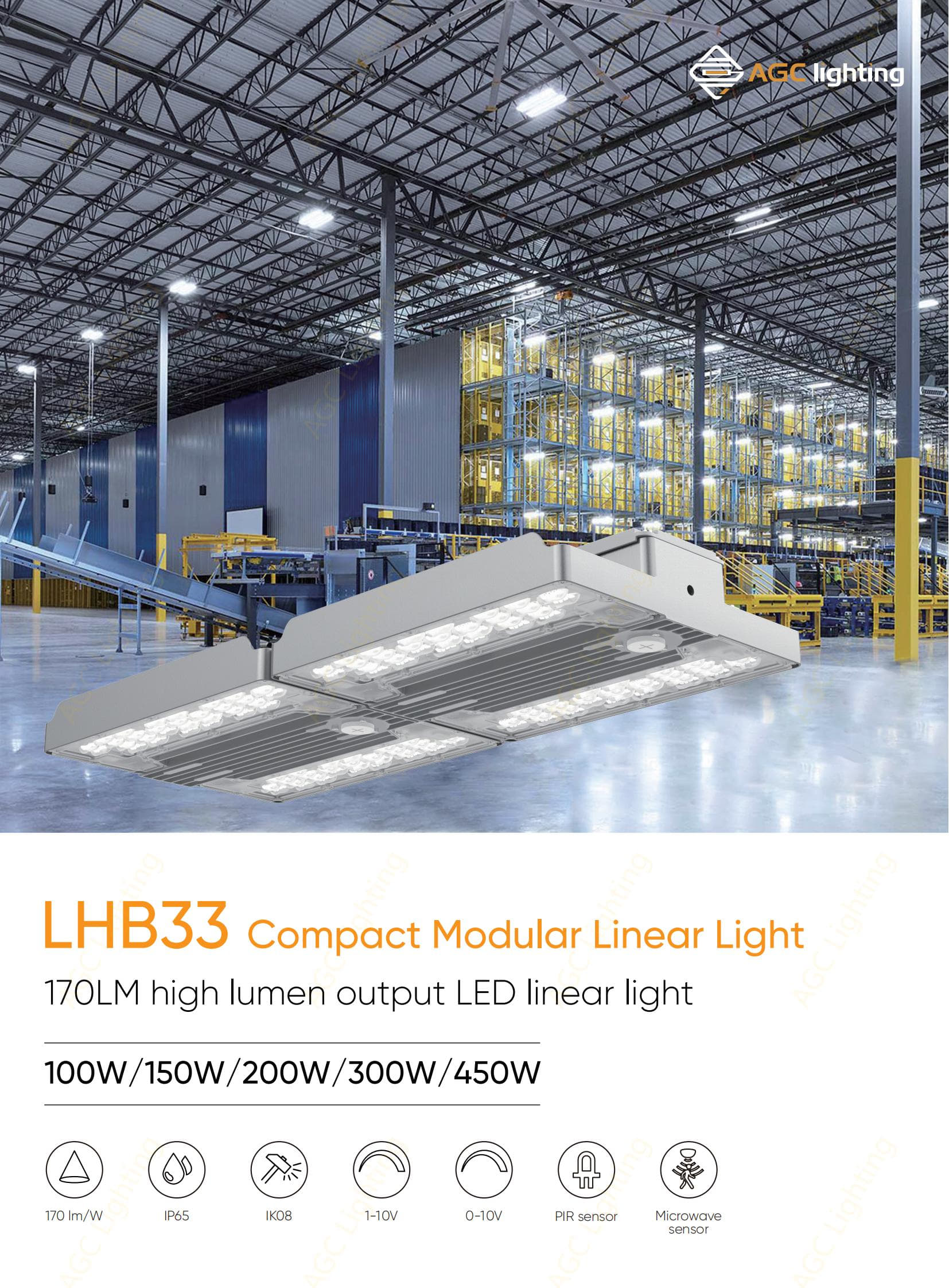 LHB33 Economical LED Linear High Bay Light AGC Lighting