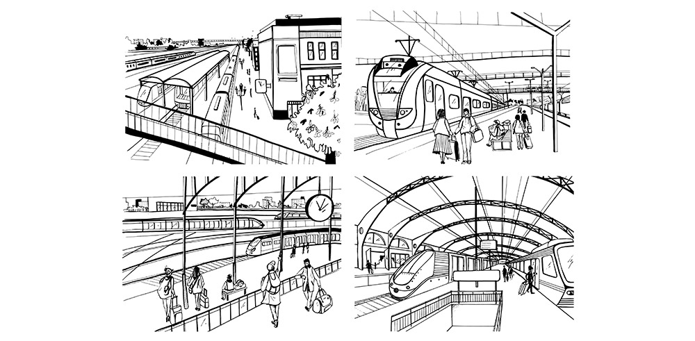 different zones of train stations