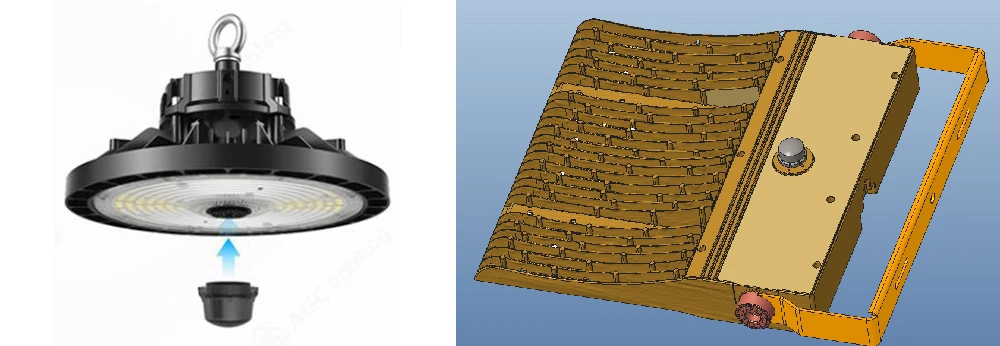 Casambi sensor on high bay light and flood light