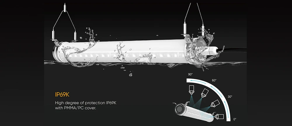 LED linear high bay light with IP69K protection with PC cover