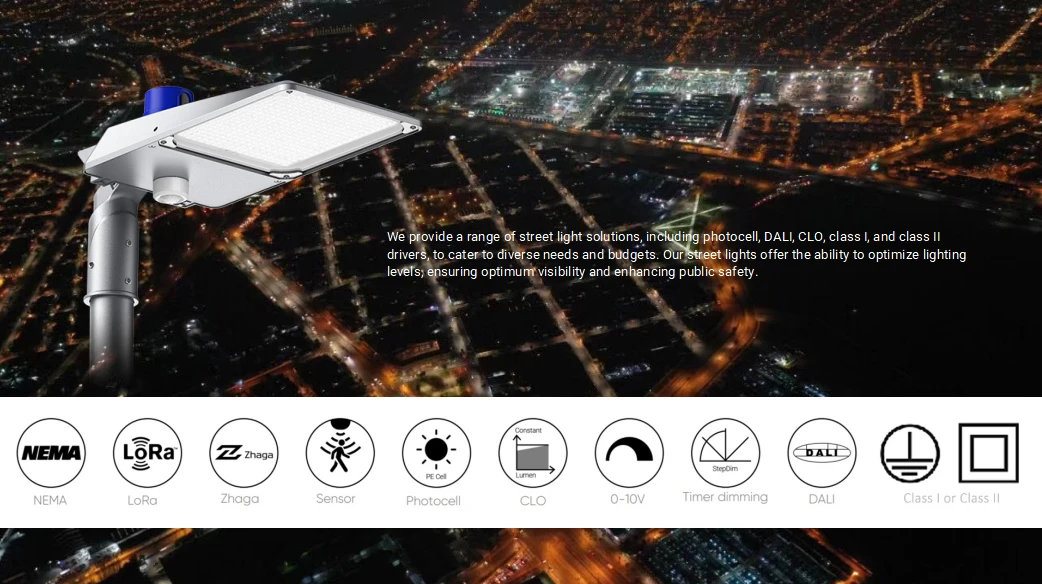 LED street lights can work with various sensors and smart controls