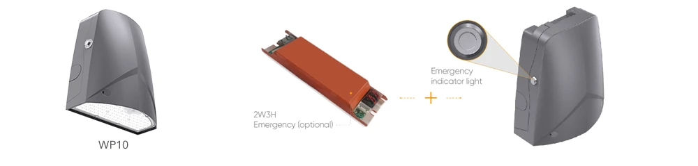 WP10 porch light with emergency kit and indicator light