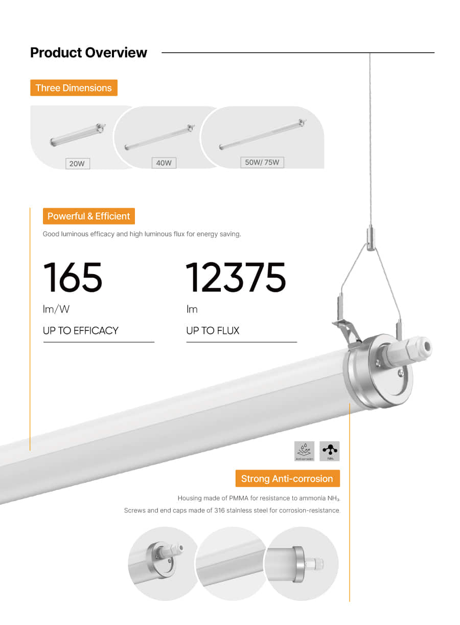 LHB44 Anti corrosion LED Tubular Light