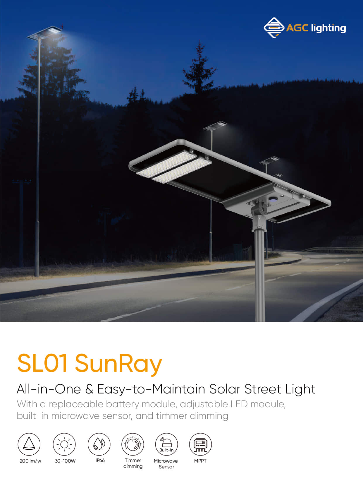 SL01 SunRay All in One & Easy to Maintain Solar Street Light 1